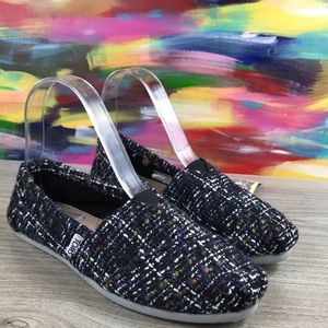 Toms Classic Dark Blue Mix Boucle Slip Ons